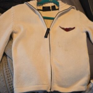 Harley-Davidson  Cream Zip-Up Sweater.